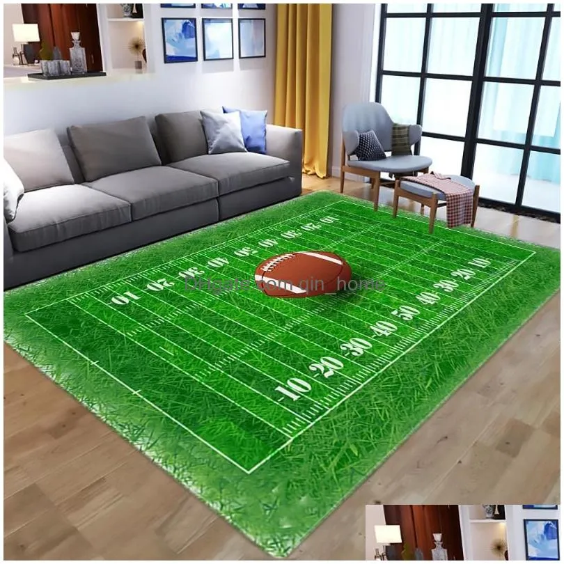 carpets 3d green football carpet kids room baseball rug field parlor bedroom living floor mats large rugs home customized2383484