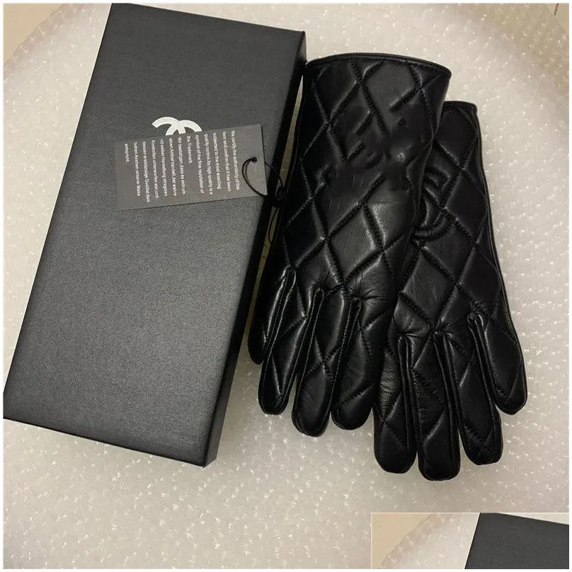 Fingerless Gloves Womens Winter Leather P Touch Sn Sheepskin For Cycling With Warm Insated Fingertip Drop Delivery Fashion Accessori Dhglj