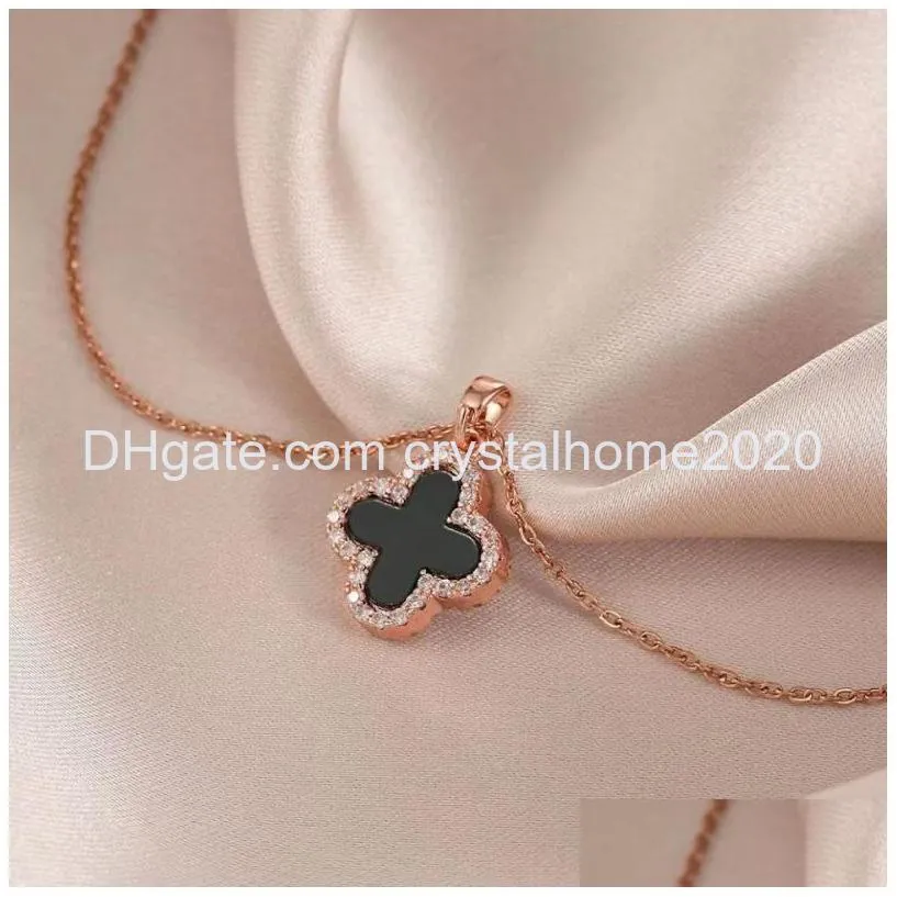 Pendant Necklaces Ins Style Clover Necklace Gold Stainless Steel Jewelry For Women Drop Delivery Pendants Othbr