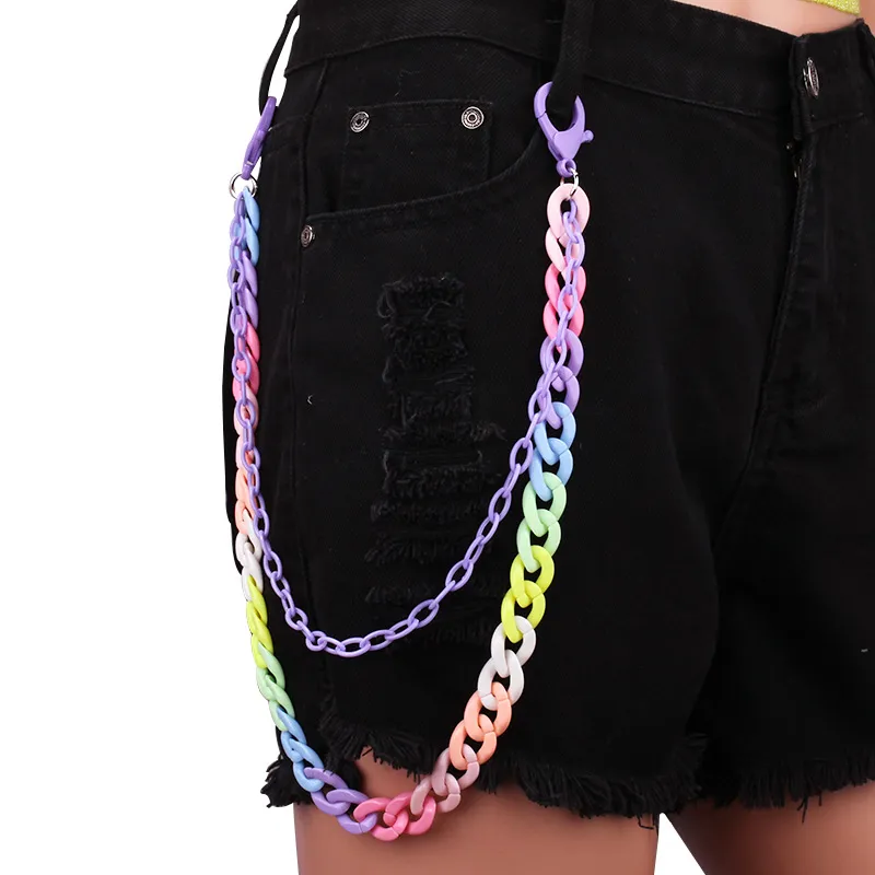 chains hip hop waist punk street key chain metal pants hanging long trousers hipster wallet belt keychain unisex jewelry