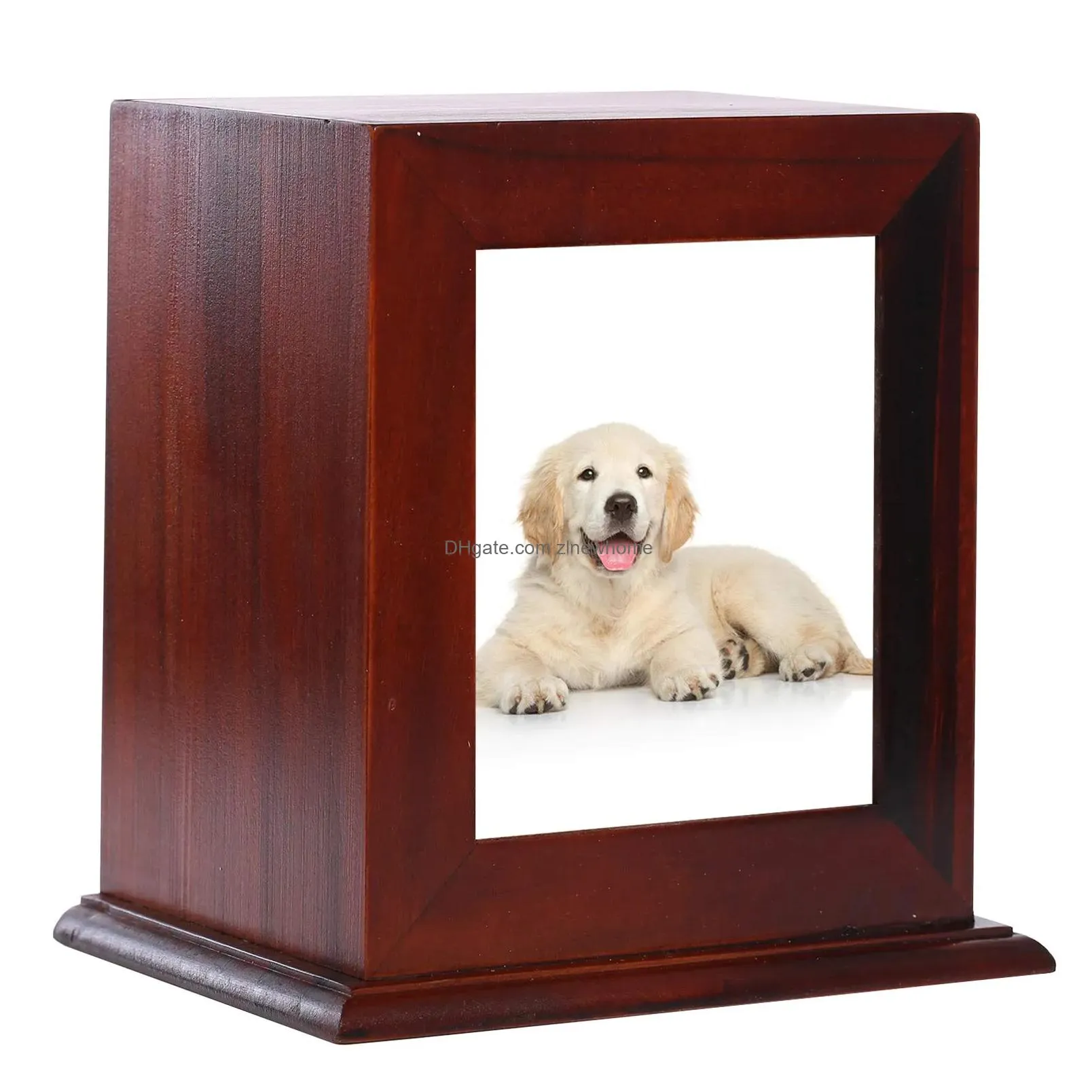 Other Dog Supplies Urns For Ashes Wood Pet Urn With Po Frame Cinerary Casket Dogs Pets Box Cremation Cats Keepsake Memorial Animal Dro Dhzdo