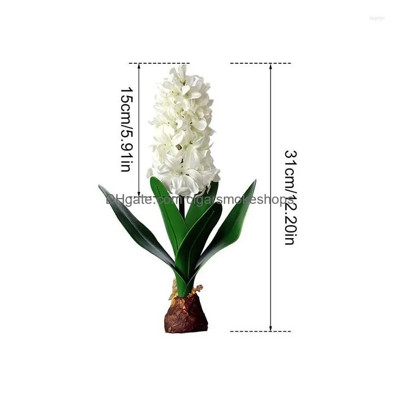 Decorative Flowers & Wreaths Lifelike Silk Flower Hyacinth Artificial Plants With Bb Simation Leaf Simated Drop Delivery Home Garden F Dhdiv