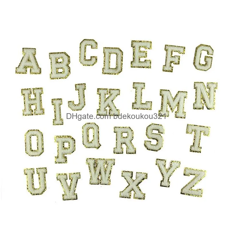 Sewing Notions & Tools 5.5Cm Letters Sequin Chenille Embroidery Alphabet On Es Bags Hats Clothes Felt Letter Garment Diy Drop Deliver Dhvub