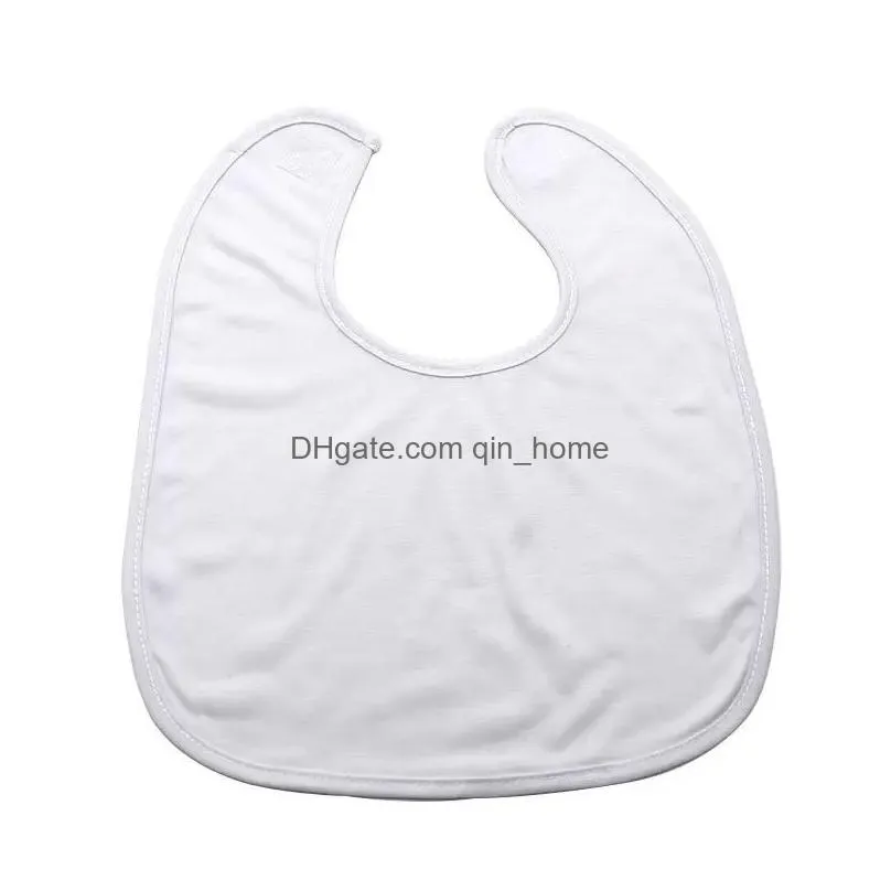 diy textile sublimation blanks baby bib thermal heat transfer printing kid burp cloths waterproof cotton feeding tablewares unique custom pet