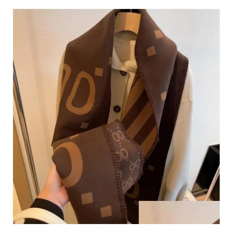 Scarves 2023 Arrive Men Scarf Cashmere Winter Long Size Male Warmer Womens Printing L F V G Letter Wool Bufanda Aaa Drop Delivery Fa Dh9Ws