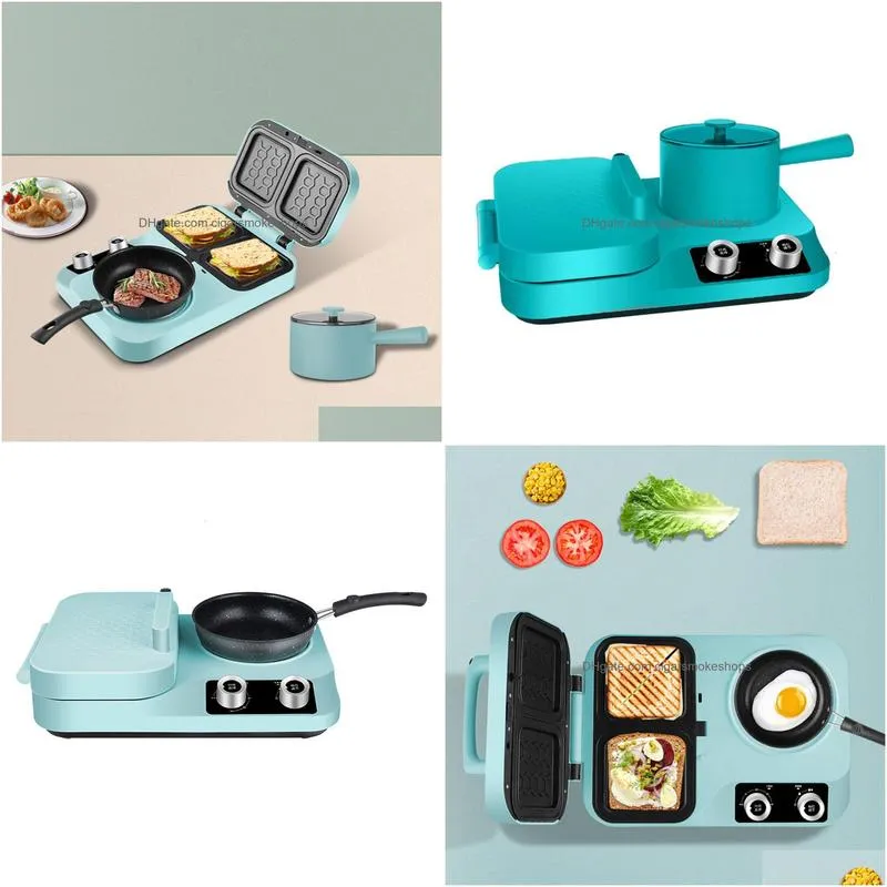 3 In 1 Breakfast Makers Mtifunctional Hine Sand Maker Small Household Waffle Toast Bread Making 230 Drop Delivery Dh06X