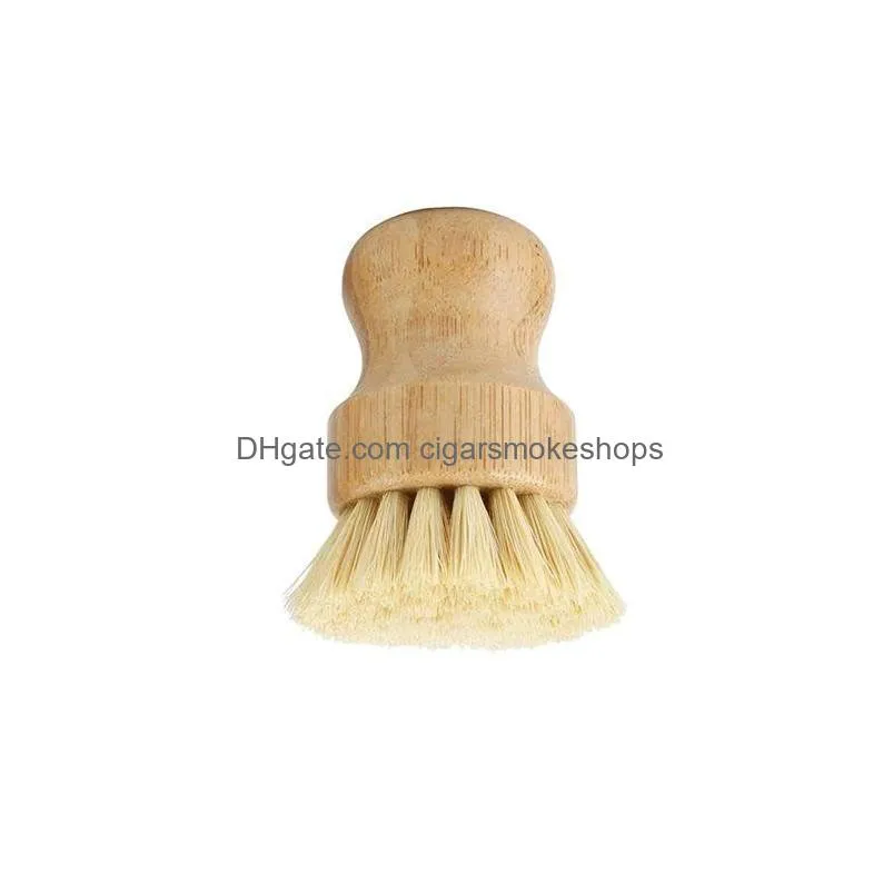 Cleaning Brushes Bamboo Dish Scrub Kitchen Wooden Scrubbers For Washing Cast Iron Pan Pot Natural Sisal Bristles Fy5090 Drop Delivery Dhvdo