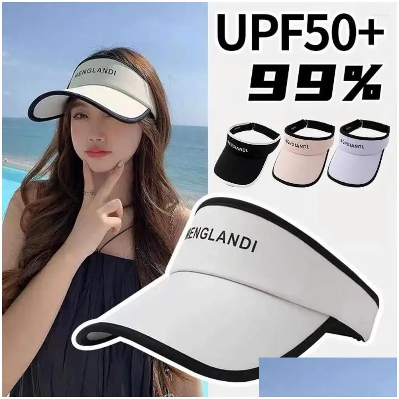 Hats Sun Hat Can Roll Large Eaves All Summer Female Out Beach Cycling Shade Hollowed Empty Protection Top Y7B2