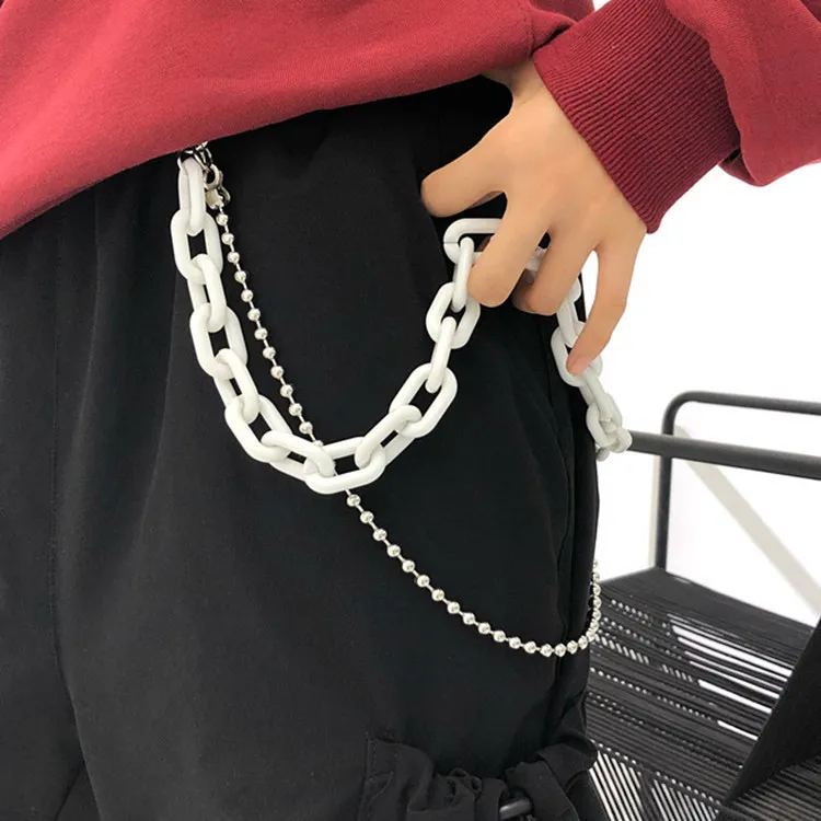 chains hip hop waist punk street key chain metal pants hanging long trousers hipster wallet belt keychain unisex jewelry