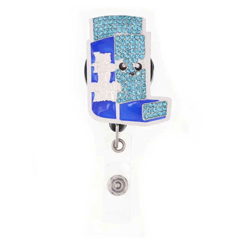 Key Rings Fashion Medical Nicu Ambance Doctor Alloy Rhinestone Retractable Id Badge Holder Reel For Nurse Gift Decoration Drop Delive Dhuhj