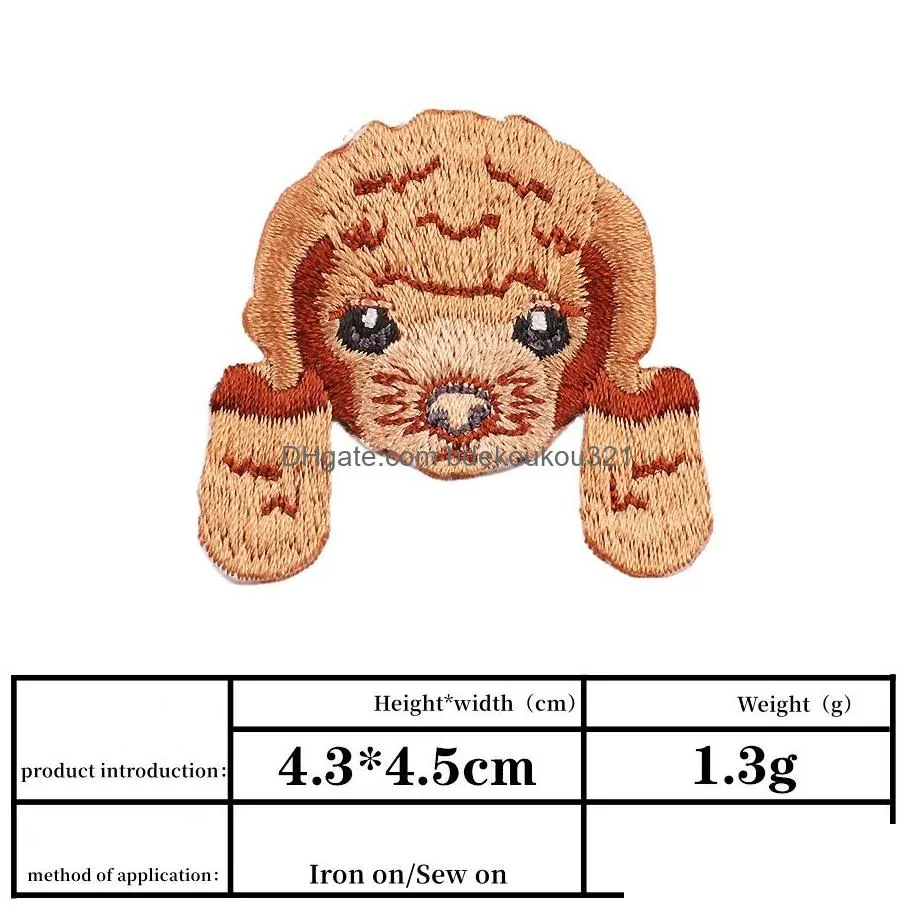 Sewing Notions & Tools Cute Dog For Clothes Assorted Iron On Embroidered Applique Decoration Puppy Pattern Badge Diy Clothing Jackets Dhjtm