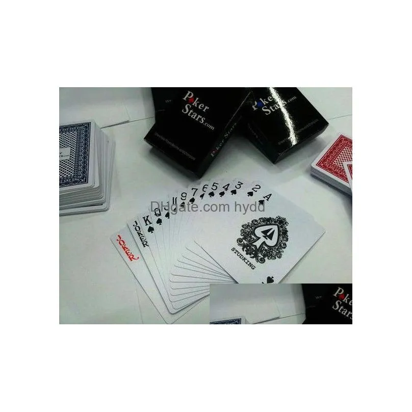 2015 red and black color pvc pokers for choosen and plastic playing cards poker stars271l