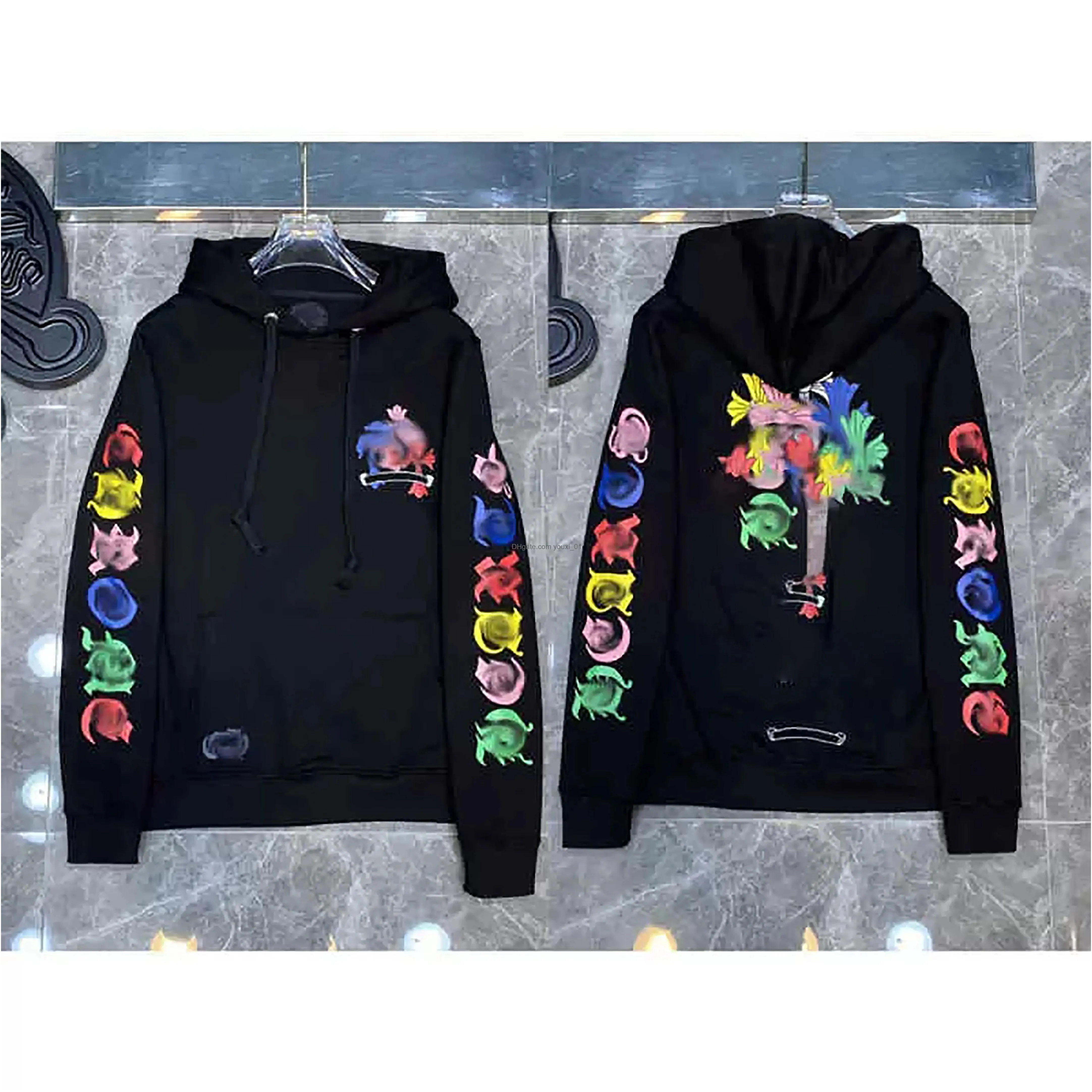 Men`S Hoodies & Sweatshirts Mens Hoodie Designer Sanskrit Sweatshirt Hip Hop Backpack Zipper Pocket Printed Autumn And Winter Sports Dhciq
