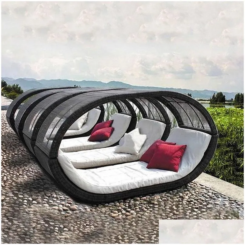 Camp Furniture Outdoor Rattan Bed Swimming Pool El Villa Terrace Leisure Courtyard Lazy Resort Lounge Chair