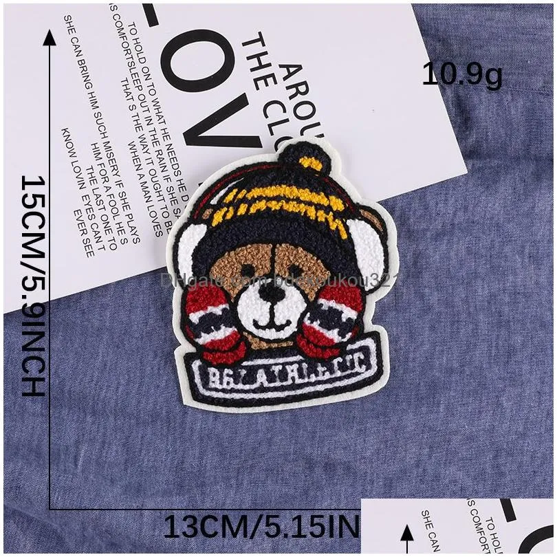 Sewing Notions & Tools Cute Bear Towel Embroidery Clothing Iron On Es T Shirt Jacket Cartoon Sticker Badge Garment Diy Accessories Dr Dhnoo
