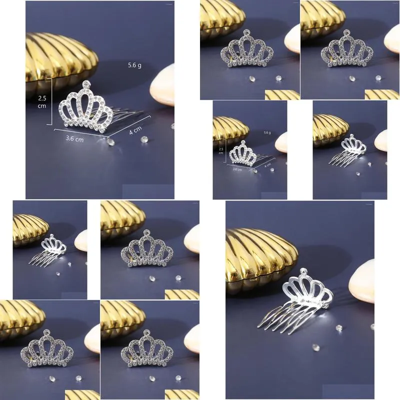 Hair Accessories 1 Lovely Delicate Rhinestone Alloy Crown Small Comb Bridal Accessory