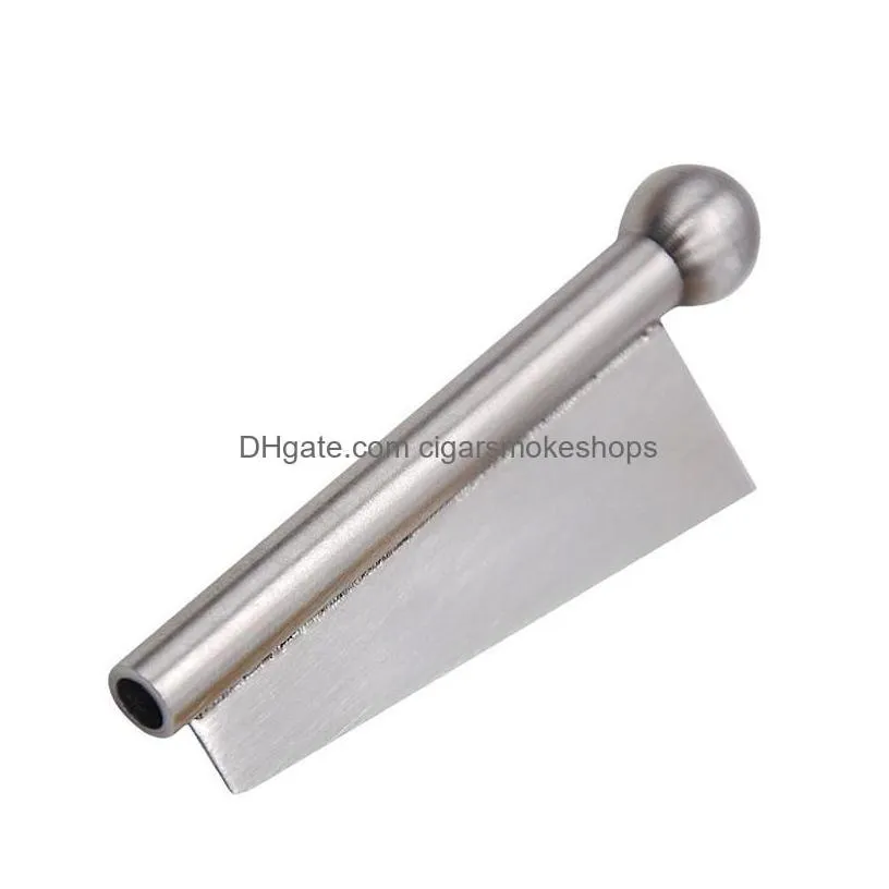 Smoking Pipes Smoke Stainless Steel Snuff Snorter Sniffer Dispenser Nasal Pipe Hand Metal Tobacco Drop Delivery Home Garden Househol