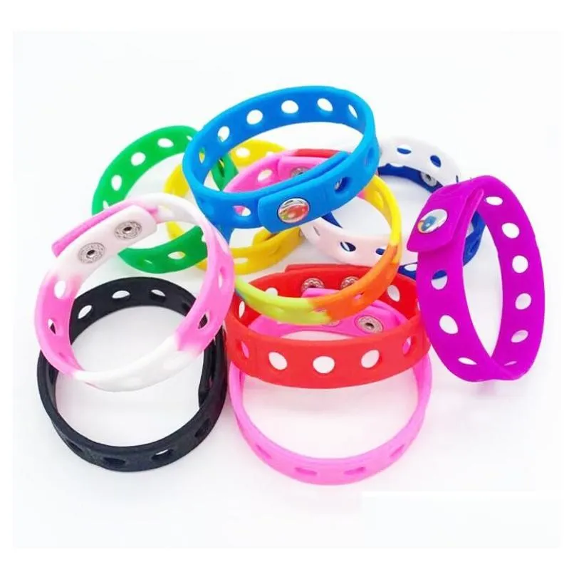 Jelly Sile Bracelet Wristband 21Cm Fit Shoe Buckle Charm Accessory Party Gift Fashion Jewelry Wholesale Drop Delivery Bracelets Dhuhr