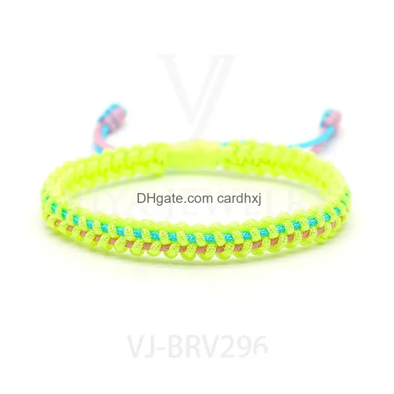 Charm Bracelets 2023 Design Fashion Simple Bracelet Adjustable Size Handmade Colorf Rope Sport For Summer Drop Delivery Dhstk