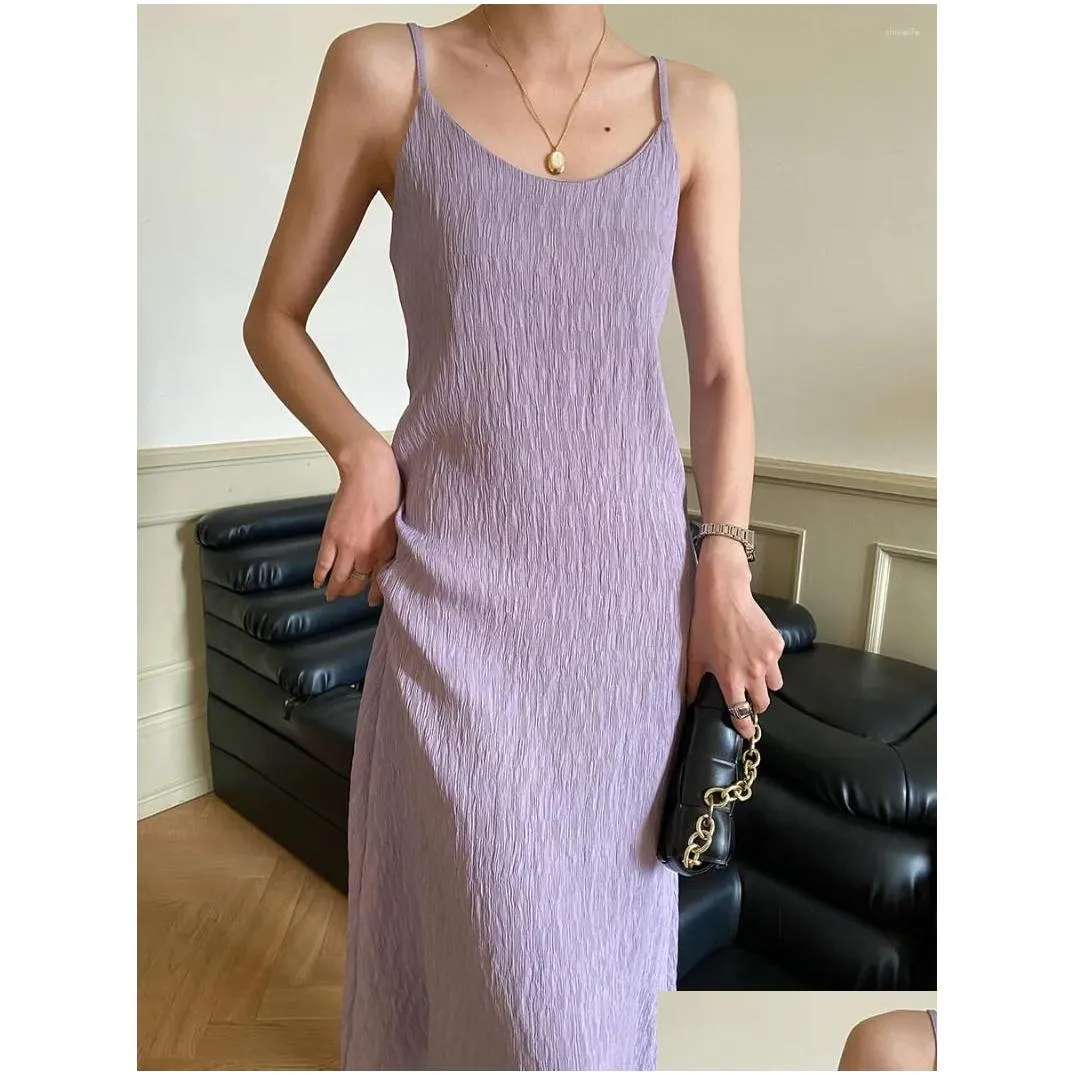 Casual Dresses Women Summer Sexy Sleeveless Soild Color Dress V-Neck Boho Long Vestidos