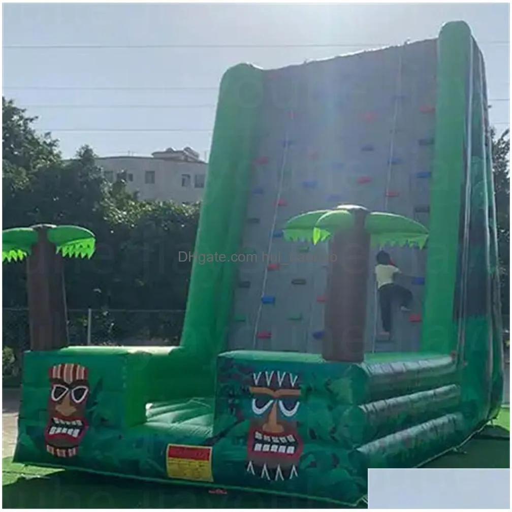 outdoor games adventure sport inflatable kids rock climbing wall game printing pvc mountain climbing wall with blower by ship to door