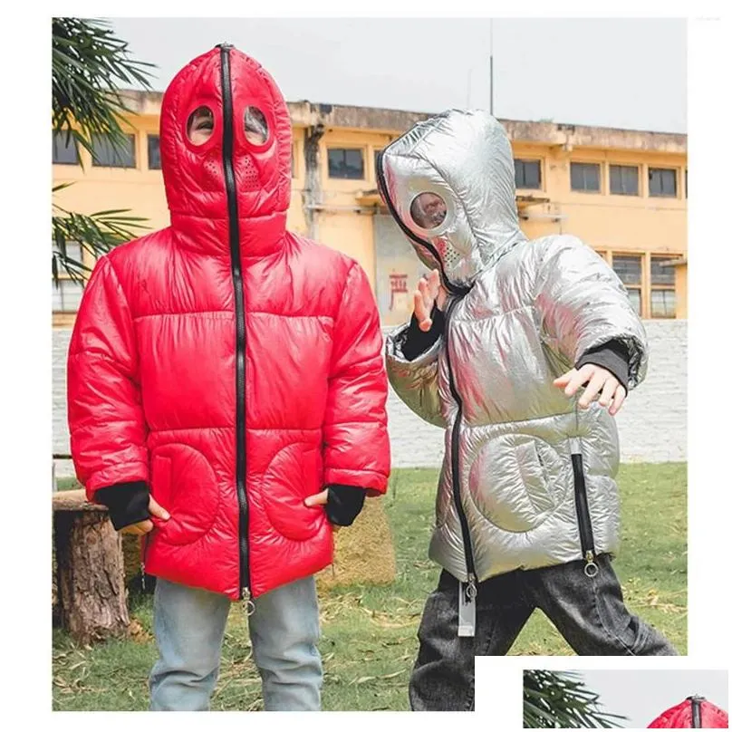 Down Coat Russia Snowsuit Baby Boys Girls Winter Warm Cartoon Windproof Hooded Outwear Jacket Kids Parka Real Fur Clothing