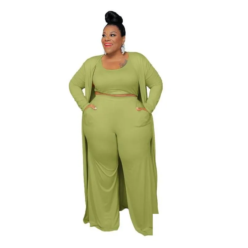 Casual Women Plus Size Tracksuits Fashion Sports Home Robe Coat Pants Three Pieces Suit Women`s Clothing Large Sizes for Female