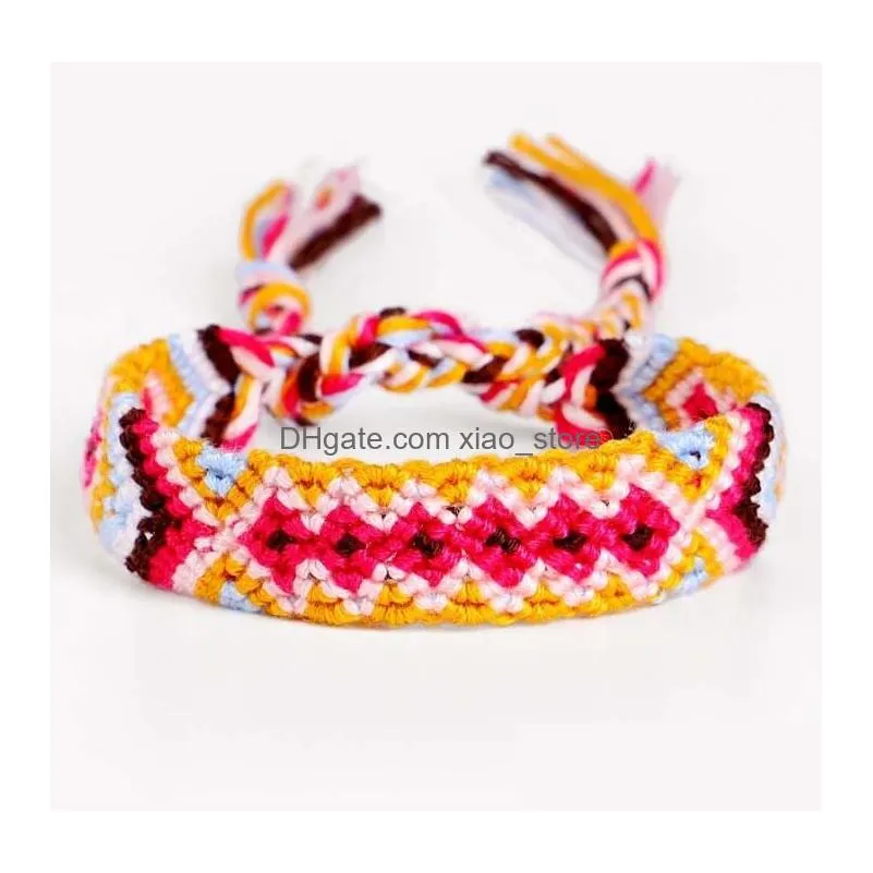 vintage bohemian 1.4cm width braided cotton rope cuff friendship bracelet anklet bracelets summer jewelry