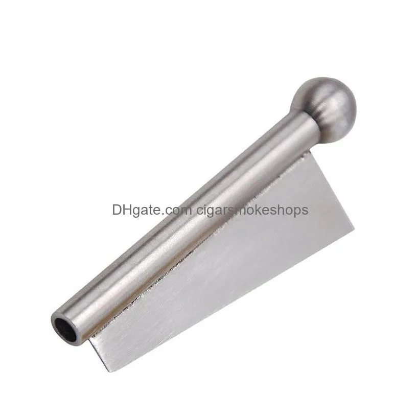 smoking pipes smoke stainless steel snuff snorter sniffer dispenser nasal pipe hand metal tobacco drop delivery home garden househol