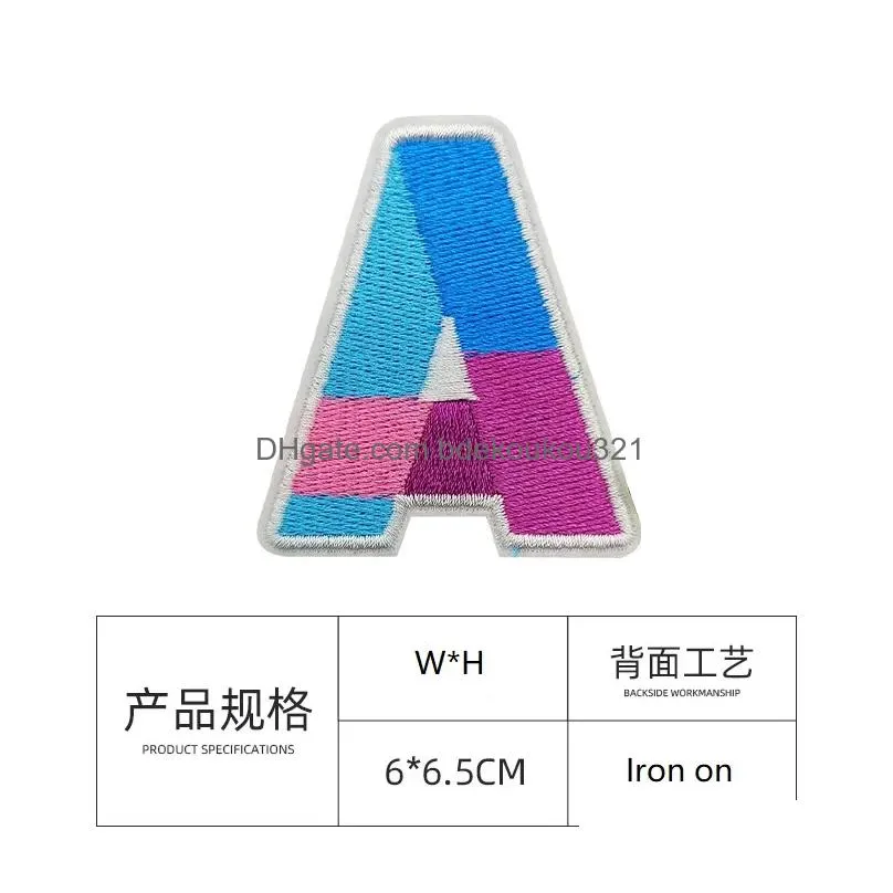 Sewing Notions & Tools Colorf Letter Embroidered Iron On Es Sew Alphabet A To Z Appliques Sticker For Hats Shoes Jackets Diy Craft Dr Dhzpo
