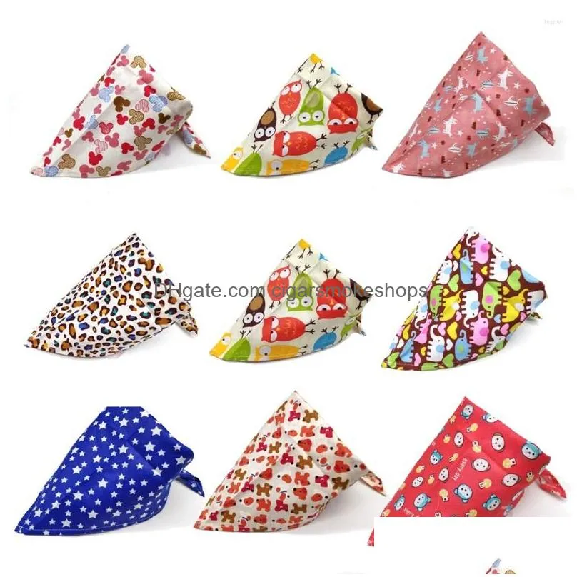 Dog Apparel 60Pcs Cotton Bandanas Bk Wholesale Selling Products Dogs Spring Summer Bibs Scarf Puppy Supplies Drop Delivery Dhqrd