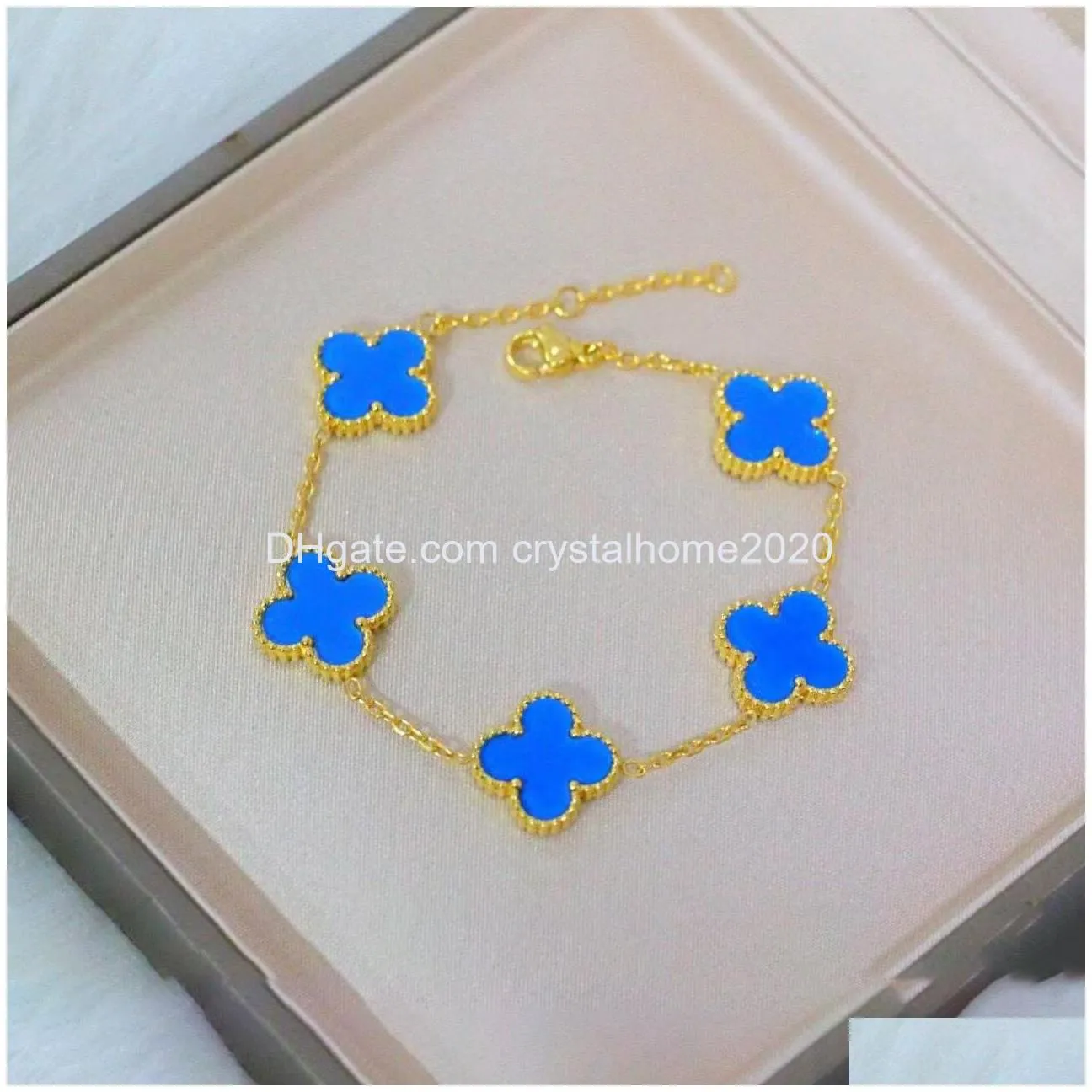 Charm Bracelets Fashion Design Double Side Clover Bracelet 18K Gold Stainless Steel Jewelry For Gift Drop Delivery Otc18