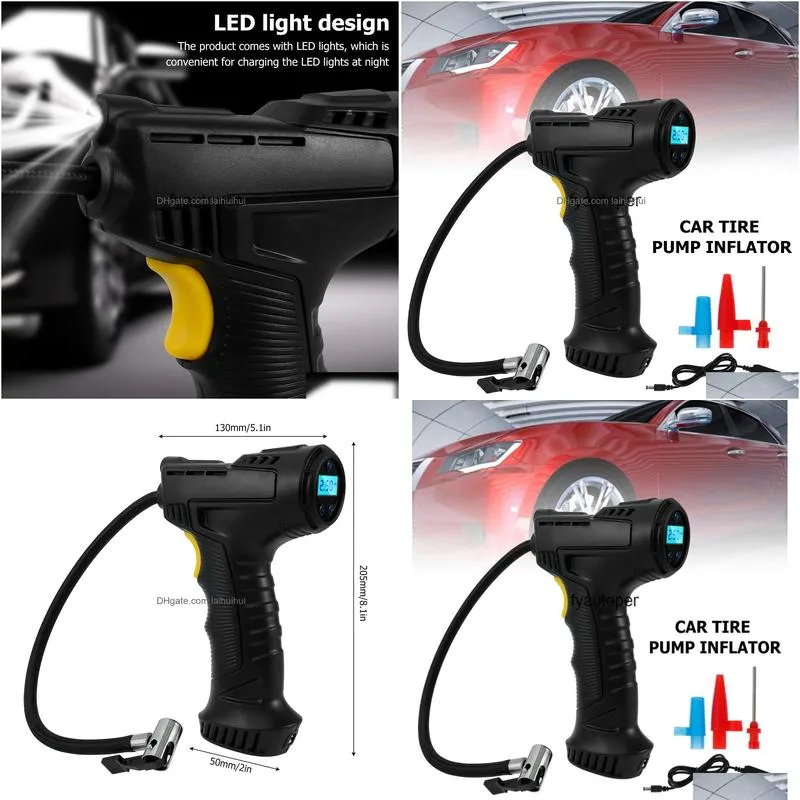 car air compressor 120w rechargeable wireless inflatable pump portable tire inflator digital for bicycle balls1336713