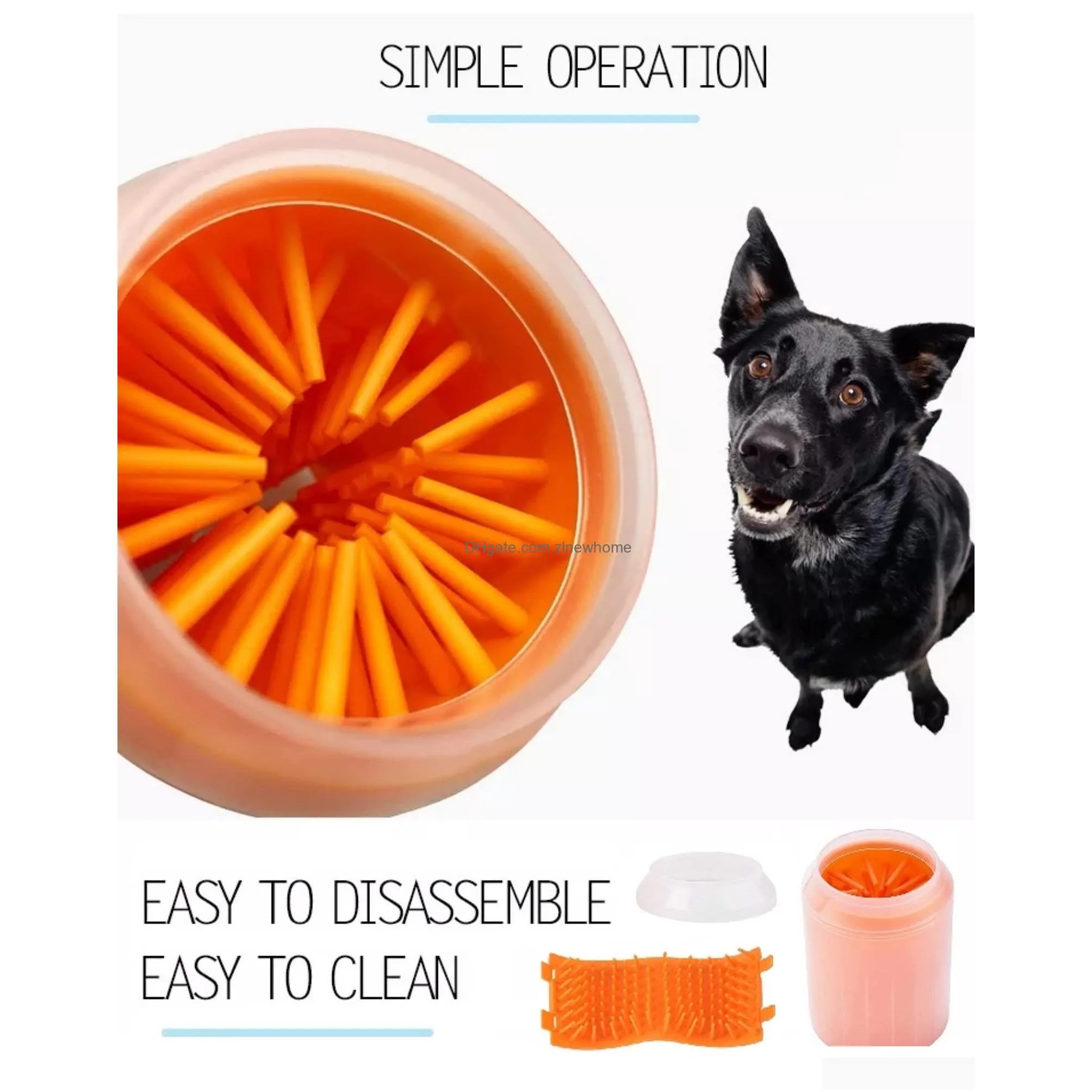Dog Grooming Paw Cleaner For Dogs Large Pet Foot Washer Cup 2 In 1 Portable Sile Scrubber Brush Feet Breed Muddy New Essentials Doggie Dhyn9