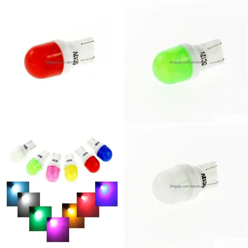 100x t10 ceramic led bubbles white ice blue green pink green yellow color 12v car door side number lamp light bulb2802946