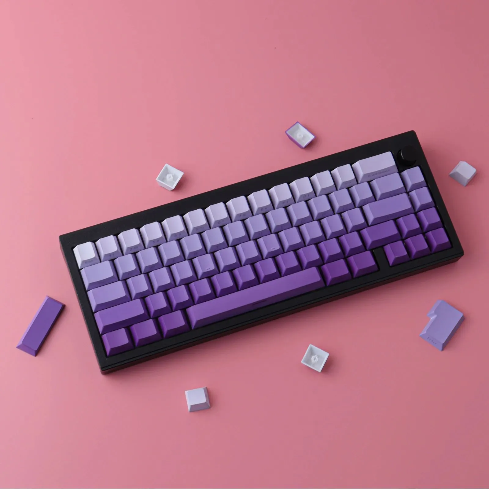 Accessories Purple Gradient Keycaps cherry Profile Backlit Transparent Keycap PBT Side Print Keycap For MX Switch GK61 87 104 Keyboard