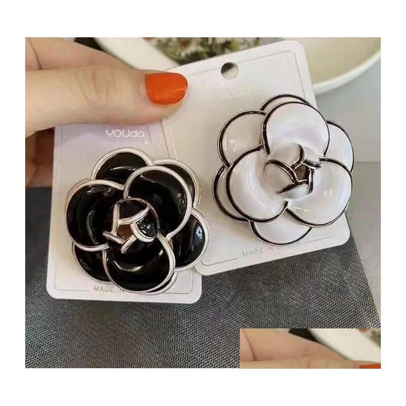 Pins Brooches Cute Camellia Big Flower Brooch Woman Boutonniere Gift Jewelry Accessories Drop Delivery Dhtec