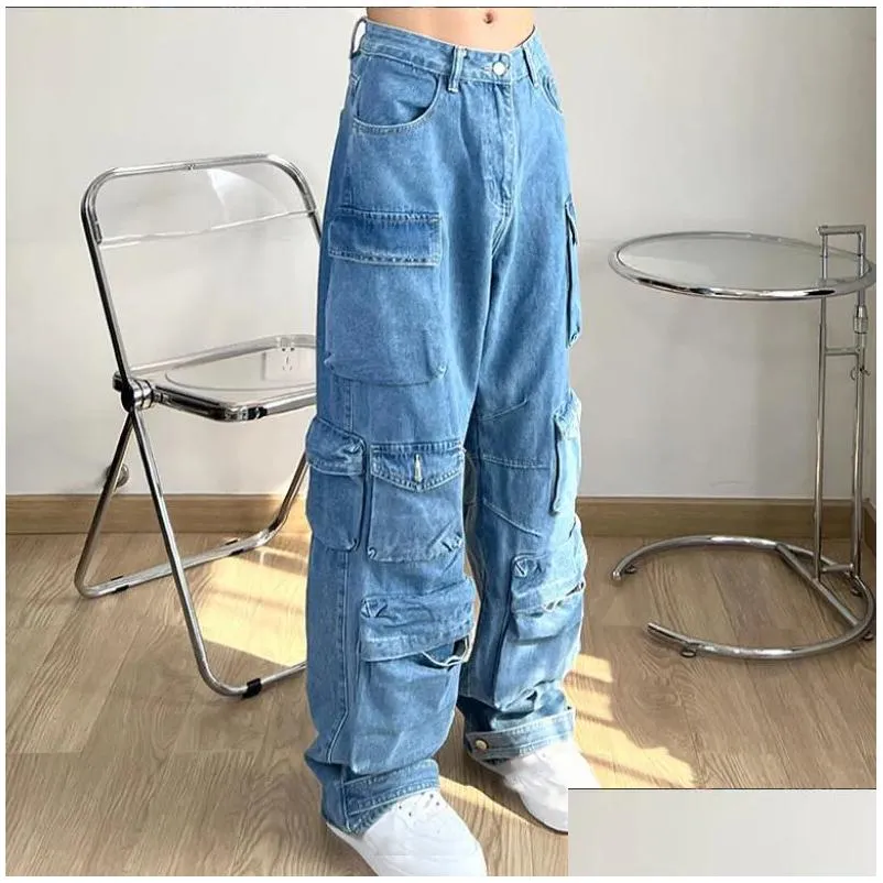 Y2K clothing cargo pants men multi-pocket Loose high quality jeans Hip Hop streetwear baggy jeans Harajuku vintage wide leg jeans