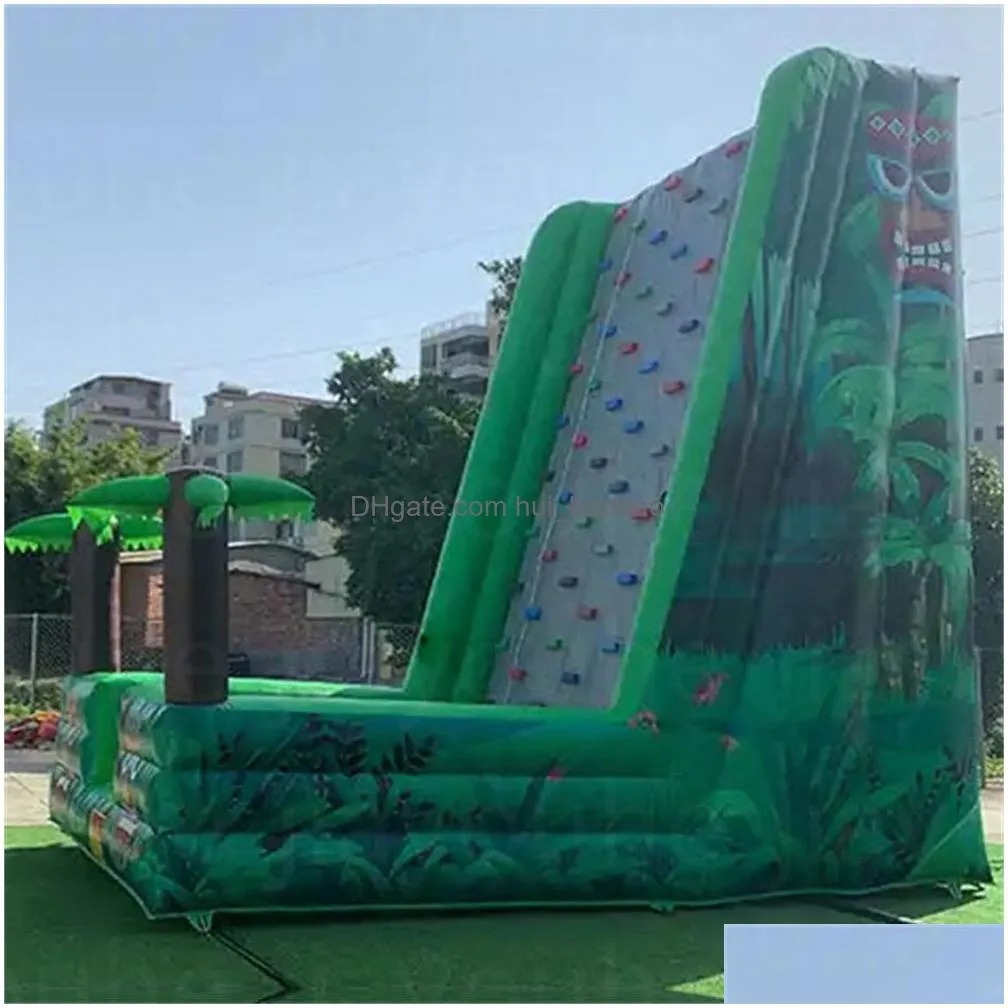 outdoor games adventure sport inflatable kids rock climbing wall game printing pvc mountain climbing wall with blower by ship to door
