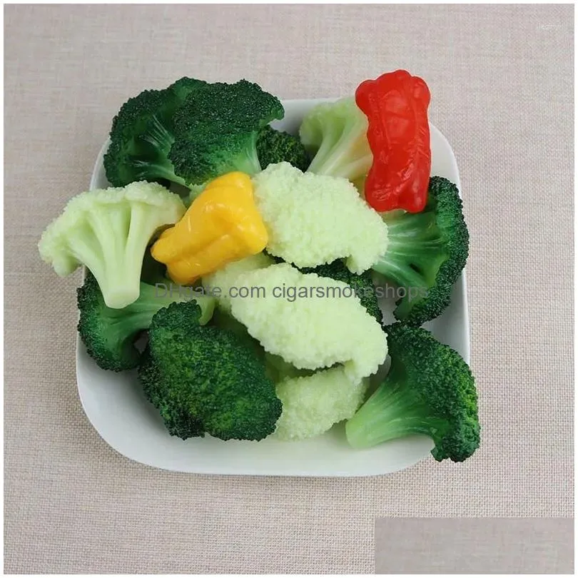 Decorative Flowers & Wreaths Artificial Vegetables Caiflower Broccoli Food Model Small Sample Props Kids Toys Home Drop Delivery Garde Dhyie