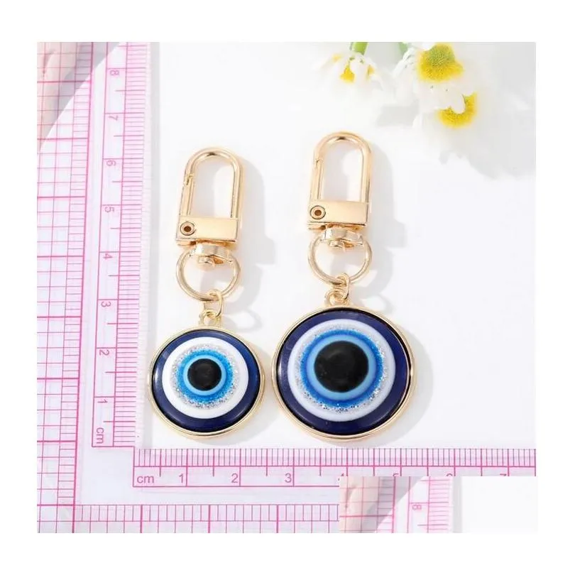 Key Rings Turkish Blue Eye Pendant Keychain Ring For Men Women Couple Freind Gift Evil Bag Car Accessories Drop Delivery Jewelry Dhphf