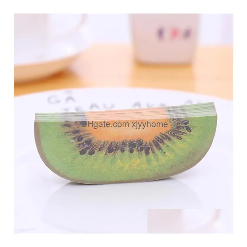 Party Favor Creative Fruit Shape Notes Paper Cute  Lemon Pear Stberry Memo Pad Sticky School Office Supply Drop Delivery Home Gar Dholv