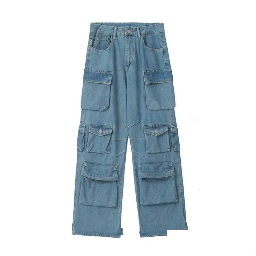 Y2K clothing cargo pants men multi-pocket Loose high quality jeans Hip Hop streetwear baggy jeans Harajuku vintage wide leg jeans