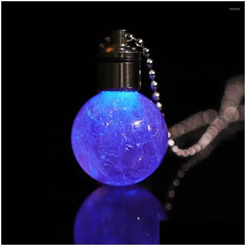 Pendant Necklaces Trendy Led Luminous Necklace For Women Crystal Sphere Party Wedding Jewelry Drop Delivery Pendants Dhlbq