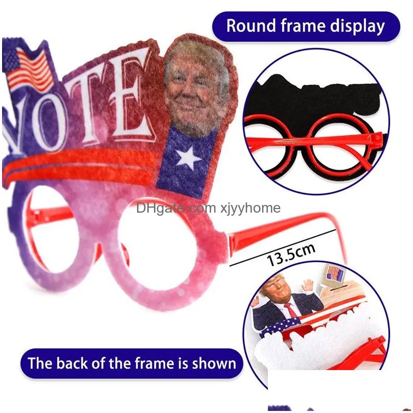 Party Decoration 2024 Us Presidential Election Trump Glasses Campaign Corporation Drop Delivery Home Garden Festive Supplies Event Dhqyi