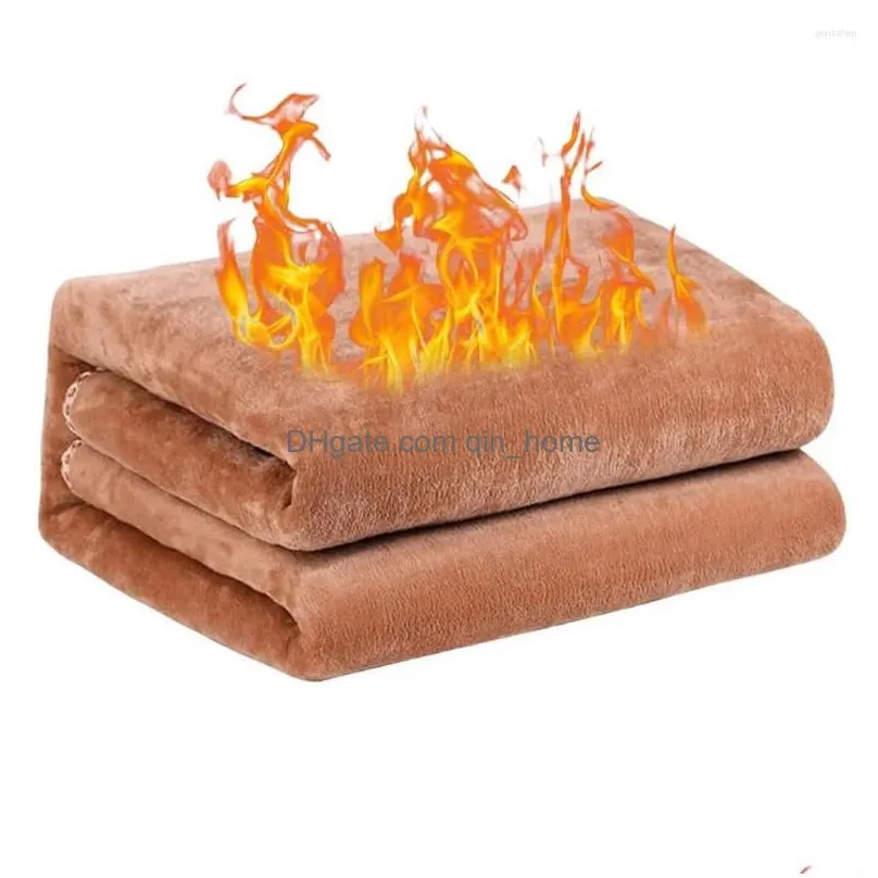 blankets eu single plush electric blanket soft smart comfy fleece heated body warmer heating lap