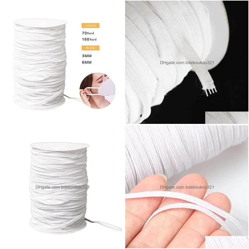 Sewing Notions & Tools M 6Mm Diy Elastic Band Cord Ear Hanging For Mask Rubber Drop Delivery Apparel Dhlsq