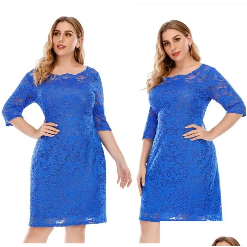 Plus Size Dresses 2022 Spring Summer European And American Style Lace Dress For Women