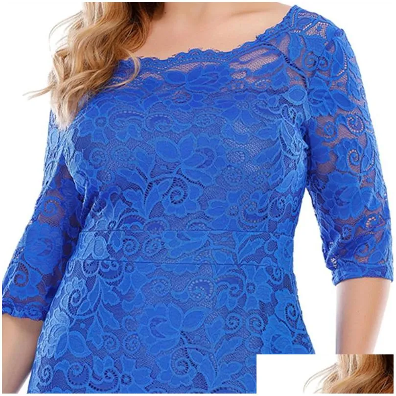 Plus Size Dresses 2022 Spring Summer European And American Style Lace Dress For Women