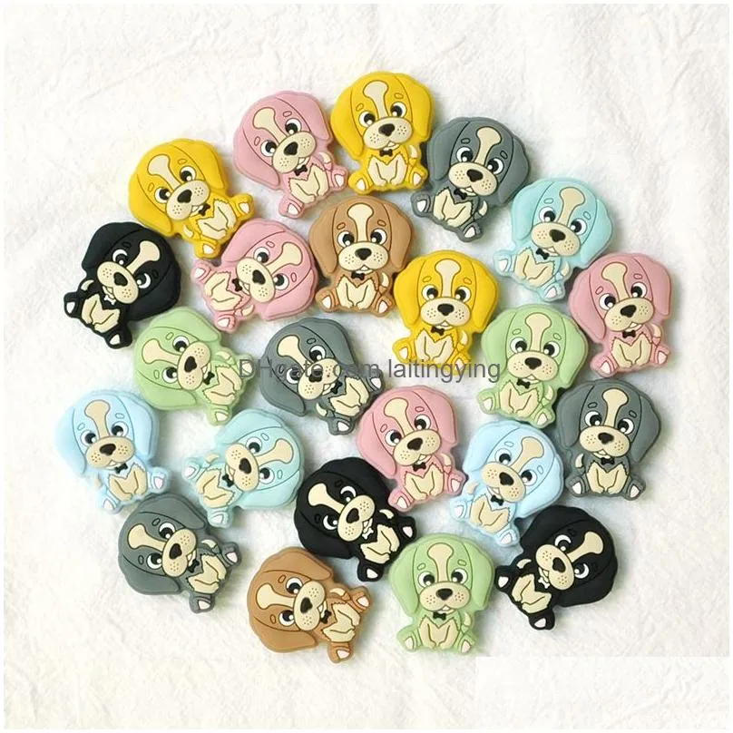 dog silicone teether cartoon animal puppy teething toy bpa food grade chewable soothers for toddler teeth care baby toys